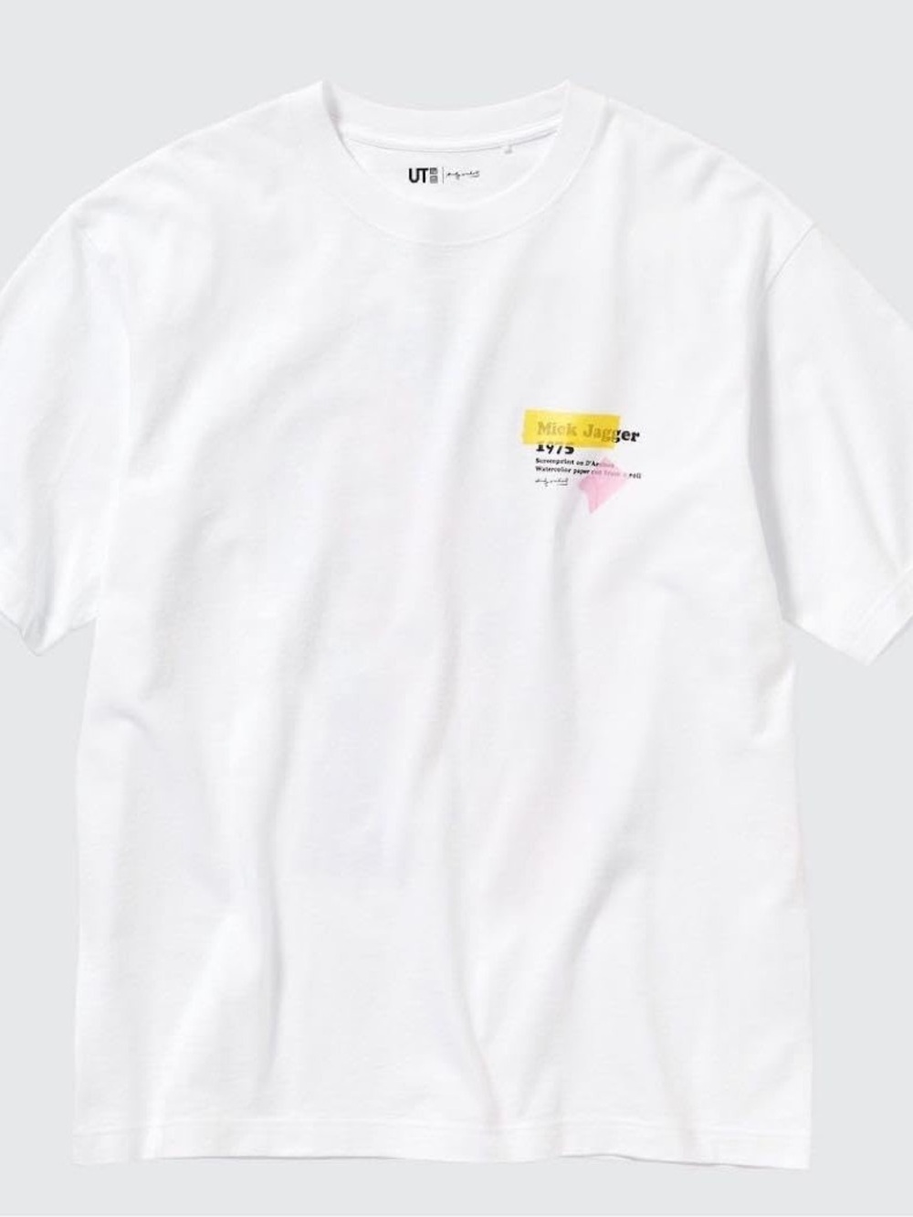Uniqlo White Short-Sleeve T-Shirt Mick Jagger Andy Warhol